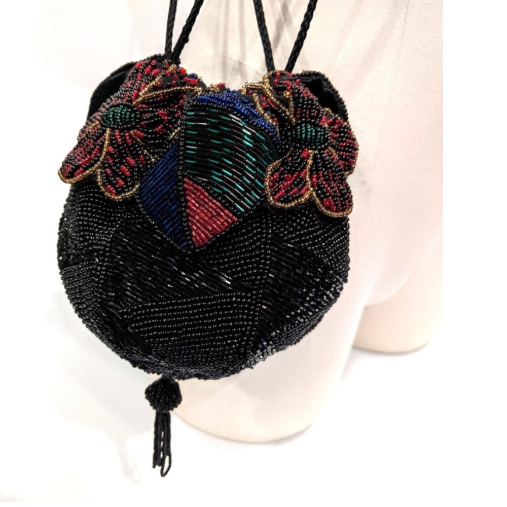 Christian Dior Black beaded evening bag